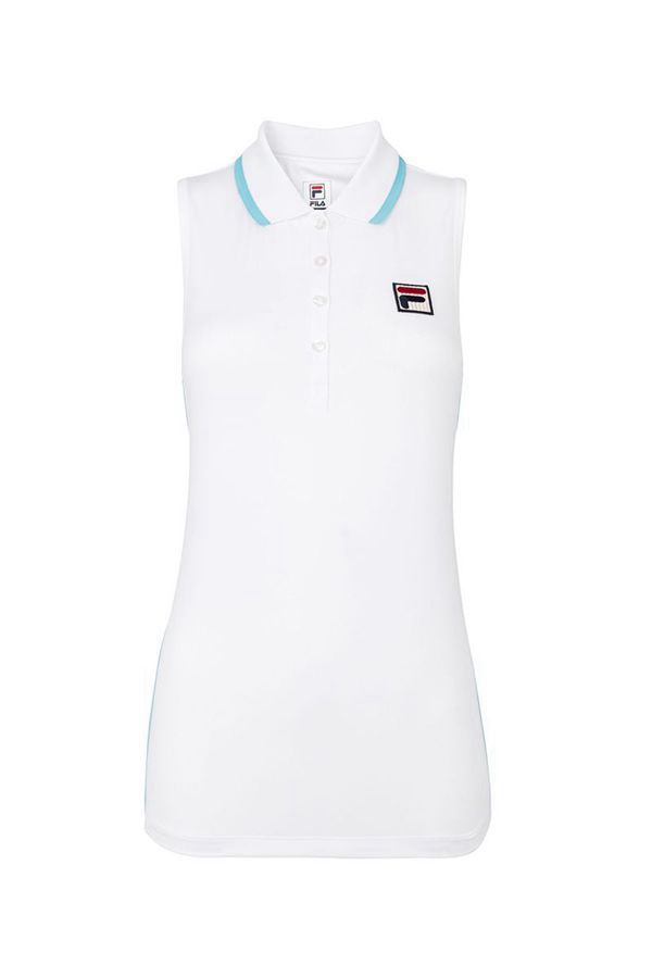 Camisas Polo Fila Mulher Branco/Azuis - Fila Acqua Sole Sleeveless Racerback Portugal Lisboa,ENGO-94